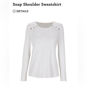 Cabi Snapshoulder Sweatshirt, XL EUC, light grey